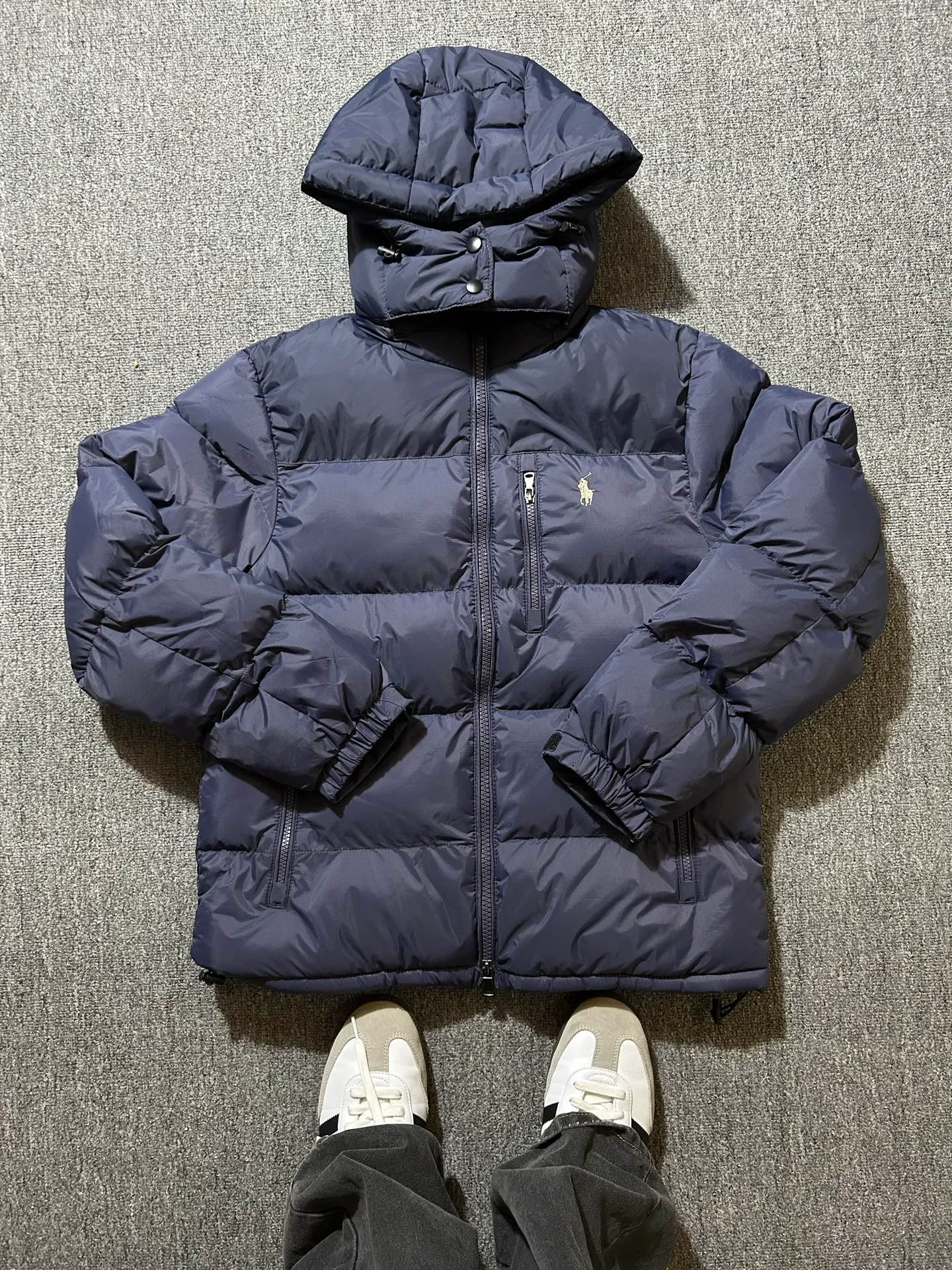P430 000050 #FF2569 Polo Ralph Lauren FW25 logo down jacket with removable hood Size: M-XXL